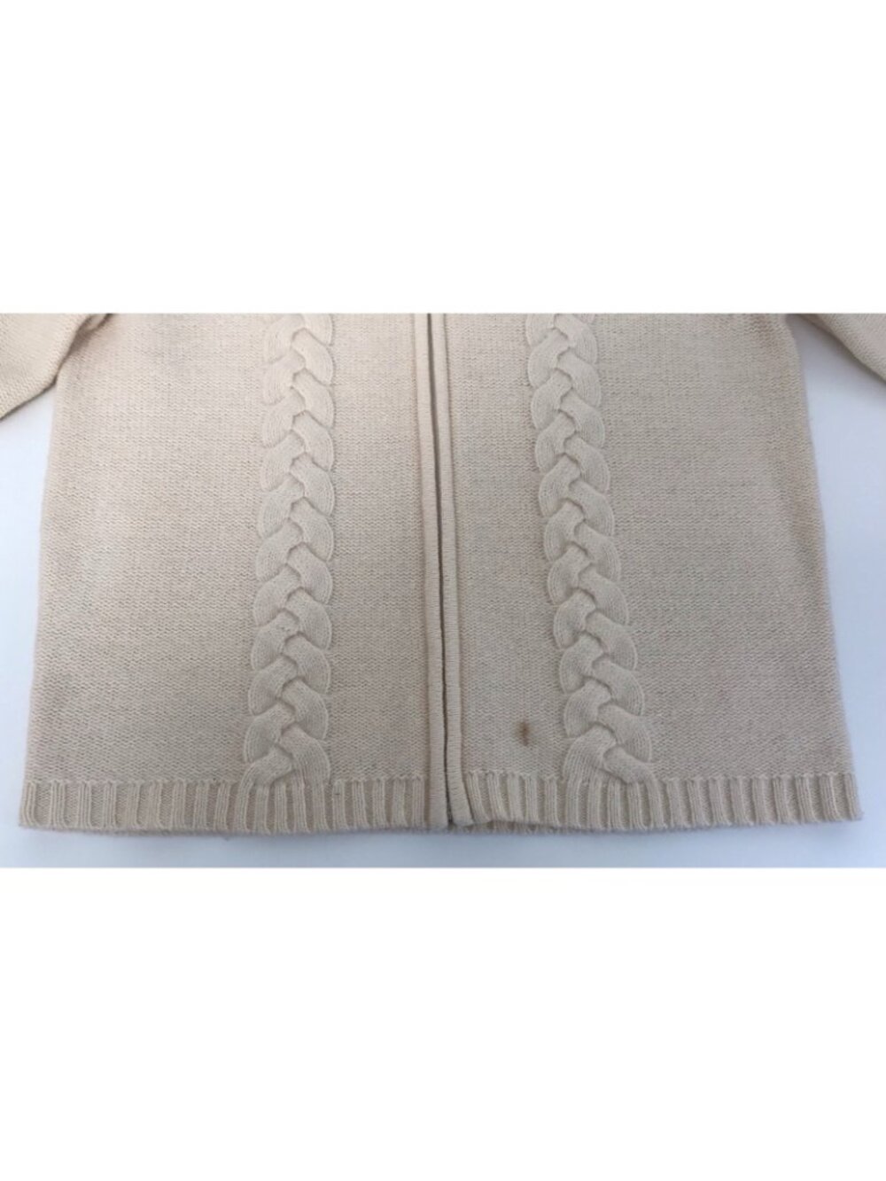 Pendleton 100% Lambswool Full Zip Cable Knit Ladies Sweater Cream Size Small - Picture 13 of 13